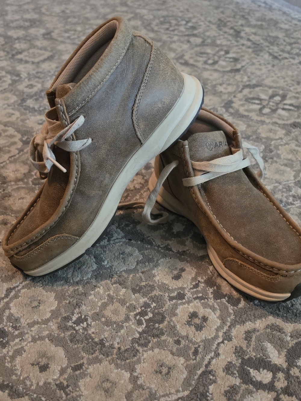 Ariat Men's Suede Chukka Boots in Light Brown with Cream Soles